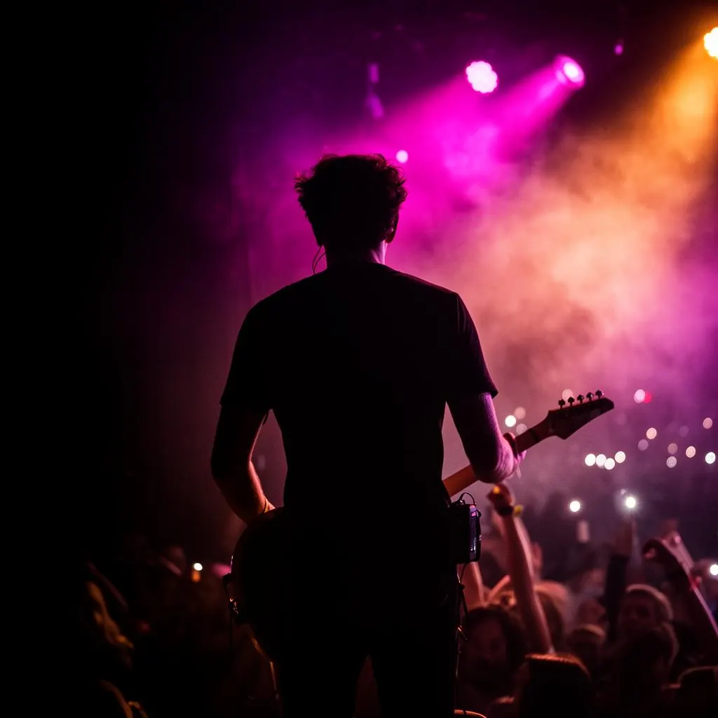 Músicos no palco